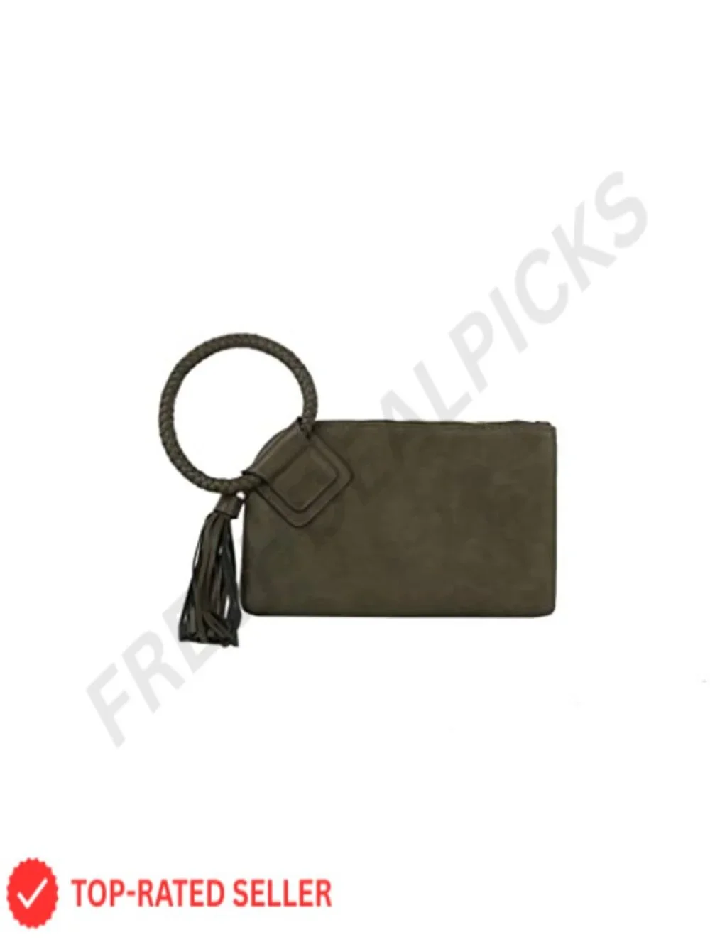 Vegan Leather Clutch Wristlet Wallet with Hand Strap - Small Evening Purse